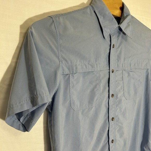Tilley Mens Button Down‎ Medium Short Sleeve Blue - Picture 4 of 6